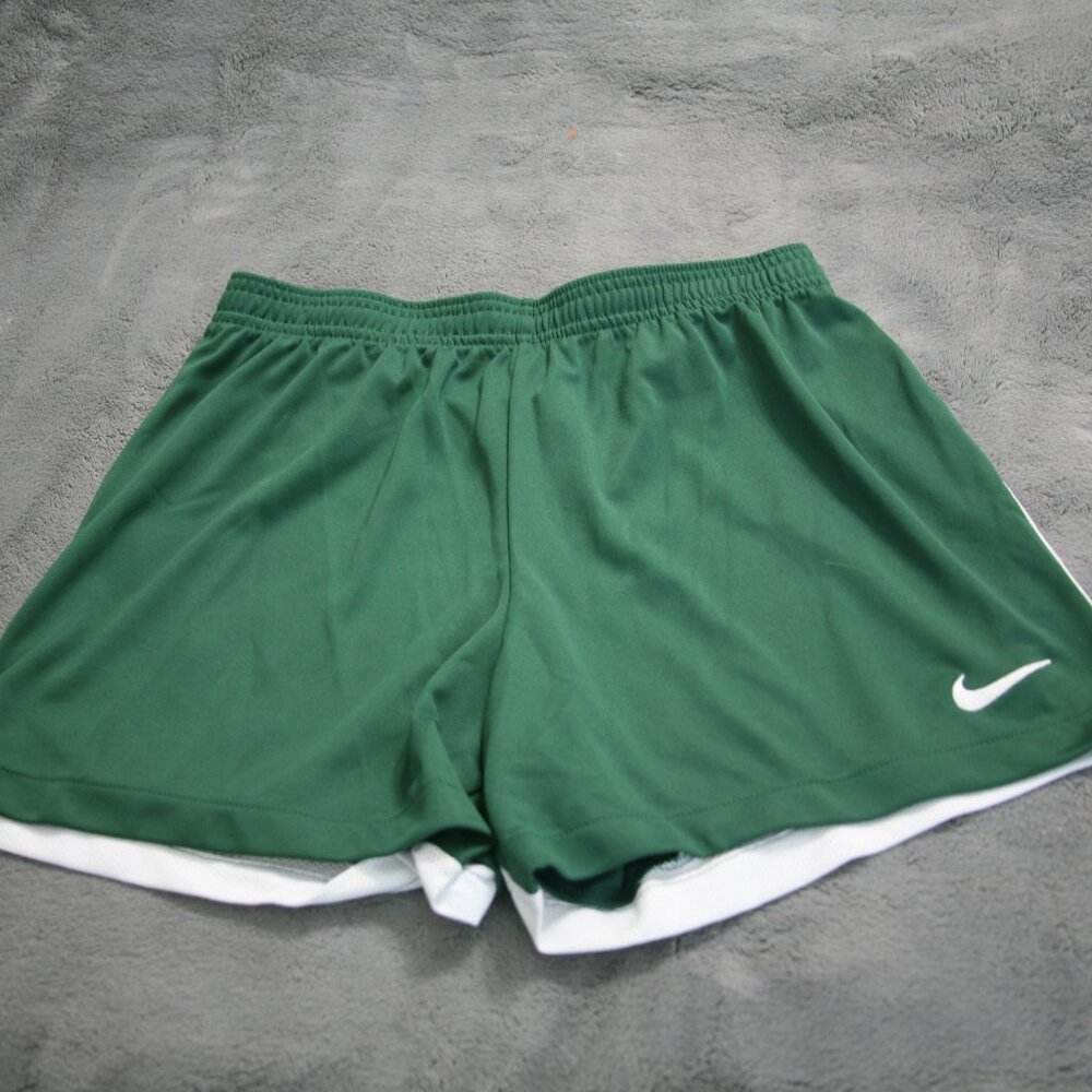 Nike Dri-FIt Women's Slim Fit Athletic Shorts, Size Medium, Green/White